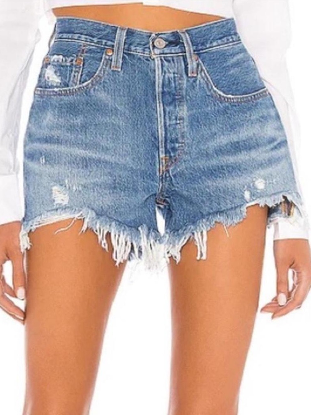Levi’s 501 Original Denim Jean Shorts size 29 in Athens Blue Mid Short $75